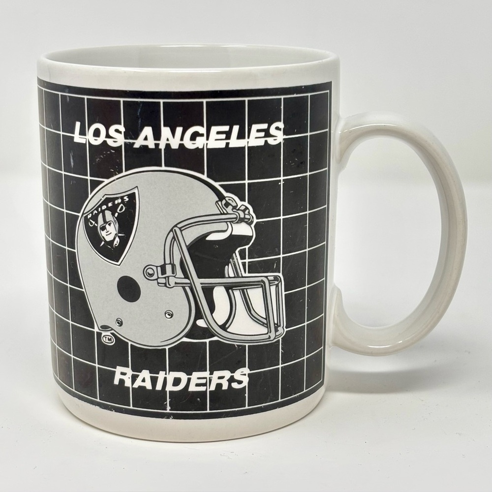 Vintage Papel Los Angeles Raiders Ceramic NFL Football Coffee Mug Cup 1990s USA